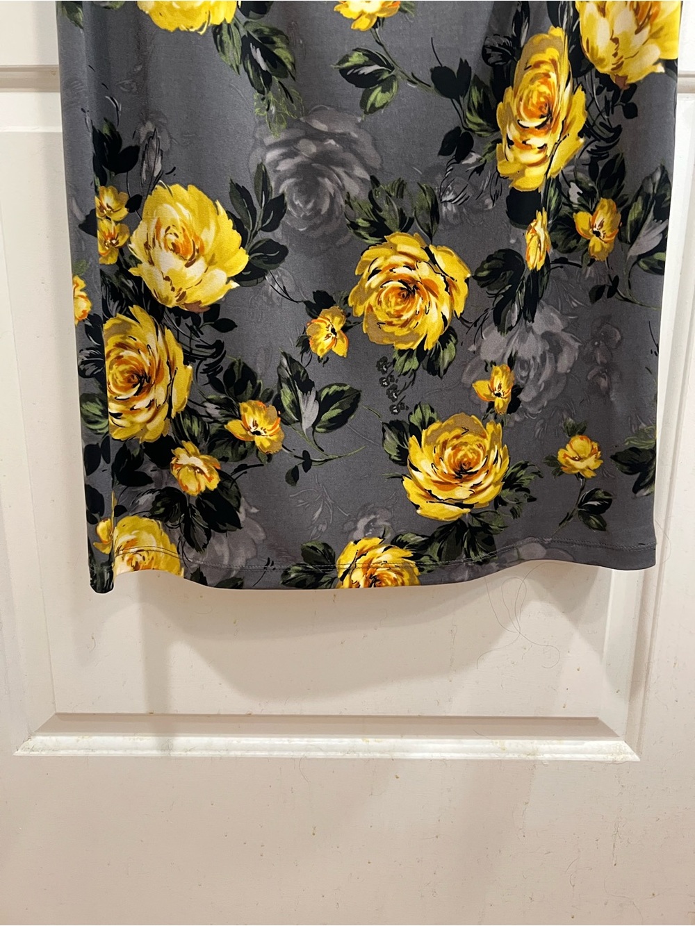 Dark Grey Maxi Dress with Yellow Rose Floral Print New / Fall / Formal / Date - Picture 8 of 12